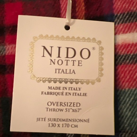 Nido Notte Italia Plaid Throw Blanket - Picture 3 of 3